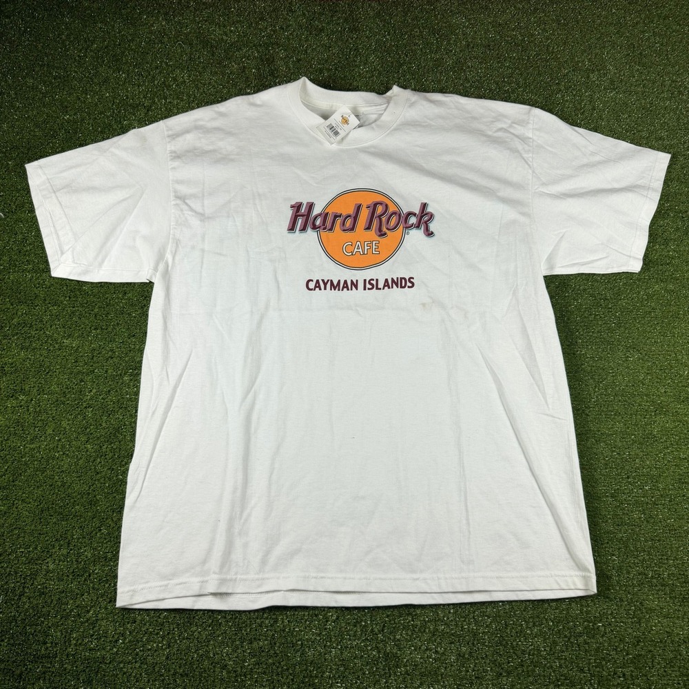 Hard Rock Cafe Cayman Islands White Graphic T-Shirt Mens XL NWT New